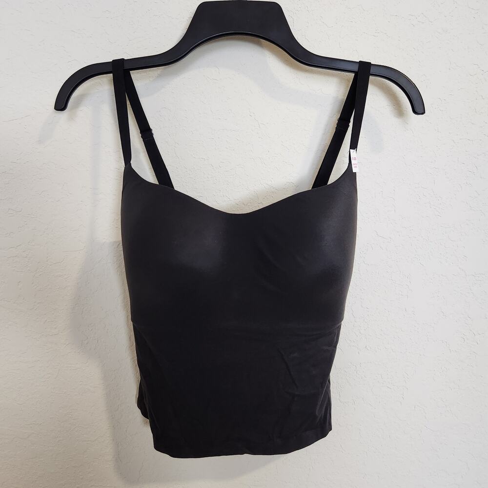 VS PINK Black Marshmallow Lightly Lined Wireless Comfy Cami Size Small - DD
